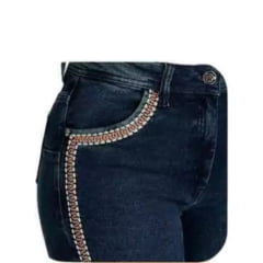 Calça Feminina Jeans Ox Horns Bordada Em Vermelho Ref:2514