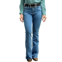 Calça Feminina Laço Forte Jeans Azul Claro Bootcut Destroy Claro REF: 7026