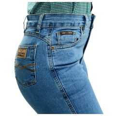 Calça Feminina Laço Forte Jeans Azul Claro Bootcut Destroy Claro REF: 7026