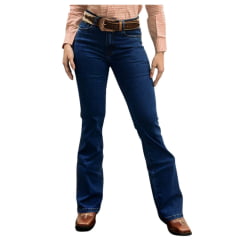 Calça Feminina Laço Forte Jeans Azul Médio Bootcut Destroy Médio REF: 7025