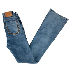 Calça Feminina Laço Forte Jeans Bordado Corda REf:7019