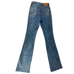 Calça Feminina Laço Forte Jeans Bordado Corda REf:7019
