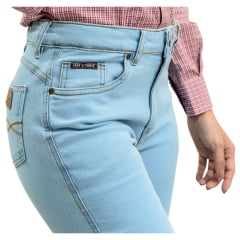 Calça Feminina Laço Forte Jeans Delavê Bootcut Hiper Clear REF: 7027