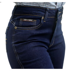 Calça Feminina Laço Forte Jeans Escuro Bootcut Amaciado Com Silicone REF: 7028