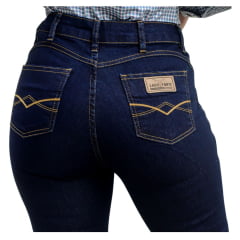 Calça Feminina Laço Forte Jeans Escuro Bootcut Amaciado Com Silicone REF: 7028