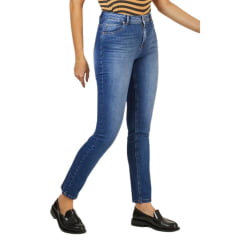 Calça Feminina Lee Jeans Azul Médio Marion Regular Fit Cintura Alta Galaxy Tank - Ref.3233L