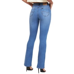 Calça Feminina Lee Jeans Azul Médio Strech Premier Hoxie Bootcut Mabel Cintura Alta Ref: 3452L
