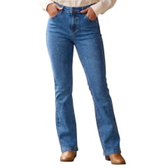 Calça Feminina Lee Jeans Azul Stonada Hoxil Premium Stretch Skinny Fit Cintura Alta Bootcut Ref: 3438L