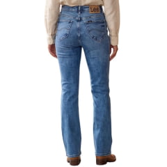 Calça Feminina Lee Jeans Azul Stonada Hoxil Premium Stretch Skinny Fit Cintura Alta Bootcut Ref: 3438L