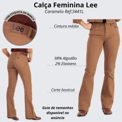 Calça Feminina Lee Jeans Marrom Hoxie Premium Strech Bootcut New Balance Ref:3441L
