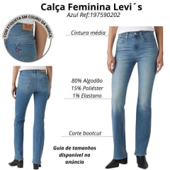 Calça Feminina Levi's 725 High Rise Bootcut Azul Médio Ref:187590202
