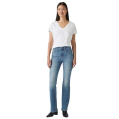 Calça Feminina Levi's 725 High Rise Bootcut Azul Médio Ref:187590202