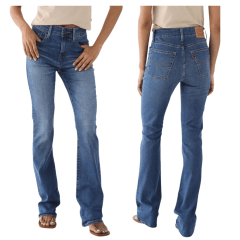 Calça Feminina Levi's Azul Médio 725 High Rise Bootcut Com Lycra Ref:LB7250065