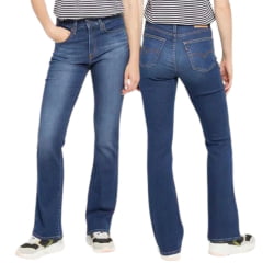 Calça Feminina Levi's Jeans Azul Escuro 725 High Rise Bootcut Flare Ref:187590196