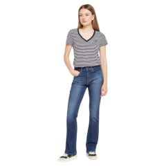 Calça Feminina Levi's Jeans Azul Escuro 725 High Rise Bootcut Flare Ref:187590196