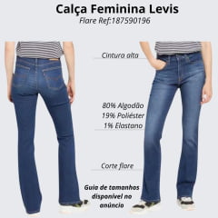 Calça Feminina Levi's Jeans Azul Escuro 725 High Rise Bootcut Flare Ref:187590196