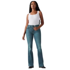 Calça Feminina Levi's Jeans Azul Manchado 726 Flare Ref:A34100077