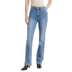 Calça Feminina Levi's Jeans Azul Manchado Detalhe Rasgado 725 High Rise Bootcut Strech Ref:187590170