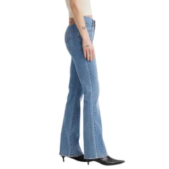 Calça Feminina Levi's Jeans Azul Manchado Detalhe Rasgado 725 High Rise Bootcut Strech Ref:187590170