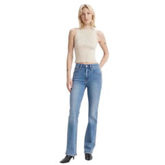 Calça Feminina Levi's Jeans Azul Manchado Detalhe Rasgado 725 High Rise Bootcut Strech Ref:187590170