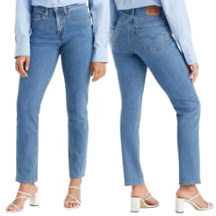 Calça Feminina Levi's Jeans Azul Médio 721 High-Rise Slim Straight Reta Ref:LB 7240063