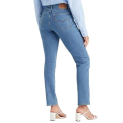 Calça Feminina Levi's Jeans Azul Médio 721 High-Rise Slim Straight Reta Ref:LB 7240063