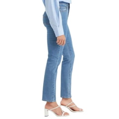 Calça Feminina Levi's Jeans Azul Médio 721 High-Rise Slim Straight Reta Ref:LB 7240063