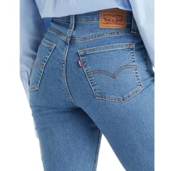 Calça Feminina Levi's Jeans Azul Médio 721 High-Rise Slim Straight Reta Ref:LB 7240063