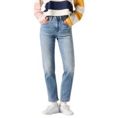 Calça Feminina Levi's Jeans Azul Médio 724 High Rise Slim Straight Reta Ref: 188830386