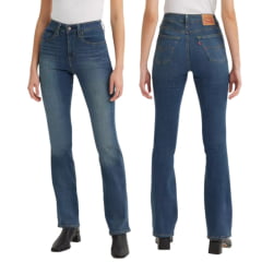 Calça Feminina Levi's Jeans Azul Médio 725 High-Rise Bootcut Com Strech Ref:187590121