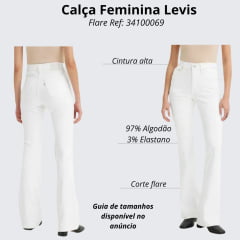 Calça Feminina Levi's Jeans Branco Neve Flare 726 Ref: A 34100069