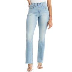 Calça Feminina Levi's Jeans Delavê Médio High-Rise Bootcut Strellar Stretch Com Barra Desfiada - Ref.187590154