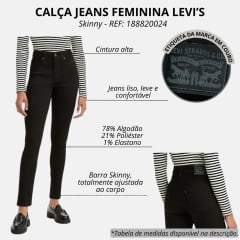 Calça Feminina Levi's Jeans Preta 721 High-Rise Skinny REF: 188820024