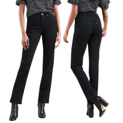 Calça Feminina Levi's Jeans Preto 724 High Rise Slim Straight Reta Ref:188830016