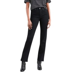 Calça Feminina Levi's Jeans Preto 724 High Rise Slim Straight Reta Ref:188830016