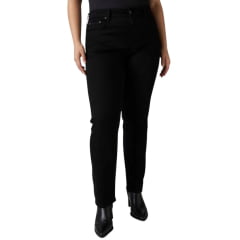 Calça Feminina Levi's Jeans Preto 724 High Rise Slim Straight Reta Ref: 188830321