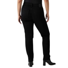 Calça Feminina Levi's Jeans Preto 724 High Rise Slim Straight Reta Ref: 188830321