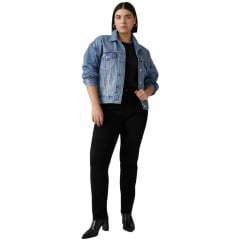 Calça Feminina Levi's Jeans Preto 724 High Rise Slim Straight Reta Ref: 188830321