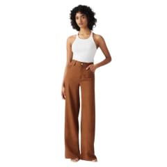 Calça Feminina Levi's Strauss XL Straight Tecido Terra Cota Light Weight Linen Ref: A 870100166