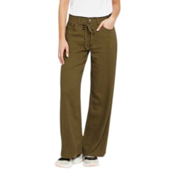 Calça Feminina Levi's Strauss XL Straight Tecido Verde Musgo Light Weight Linen Ref: A 87010017