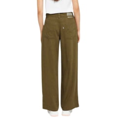 Calça Feminina Levi's Strauss XL Straight Tecido Verde Musgo Light Weight Linen Ref: A 87010017