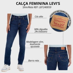 Calça Feminina Levi's Jeans Azul Escuro 724 High Rise Reta Com Stretch REF: LB7240059