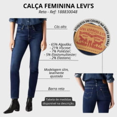 Calça Feminina Levi's Jeans Azul Escuro 724 High Rise Reta Hypersoft REF: 188830048