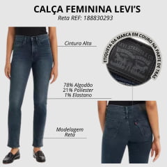 Calça Feminina Levi's Jeans Azul Escuro 724 Stellar Stretch Reta REF: 188830293