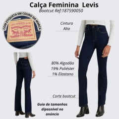 Calça Feminina Levi's Jeans Azul Escuro 725 High Rise Bootcut Ref:187590050