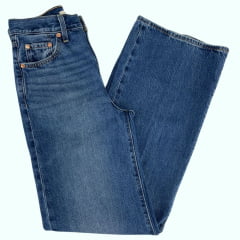 Calça Feminina Levi's Jeans Azul Ribcage Wide Leg High Rise Slim Throught The Hip And Thigh Flare Ref.A60810012