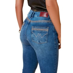 Calça Feminina Minuty Jeans Médio Cós Médio Flare Com Bordado Bolsos Ref:241743