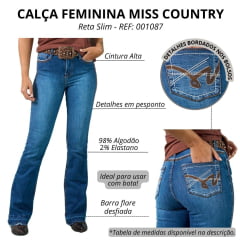 Calça Feminina Miss Country Jeans Soul Com Bordado No Bolso REF: 001087