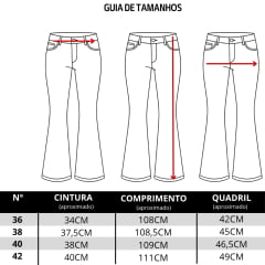 Calça Feminina Moon Horse Jeans Azul Cós Baixo Bordado Flare REF:01.03.170