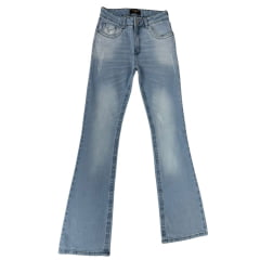 Calça Feminina Os Moiadeiros Jeans Delavê Light Blue Com Linha Verde Flare Ref:MORS03 Calça Feminina Os Moiadeiros Jeans Delavê Light Blue Com Linha Verde Flare Ref:MORS03